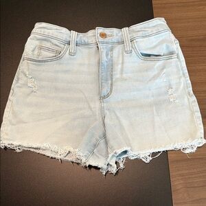 Light Blue High Rise Denim Shorts
